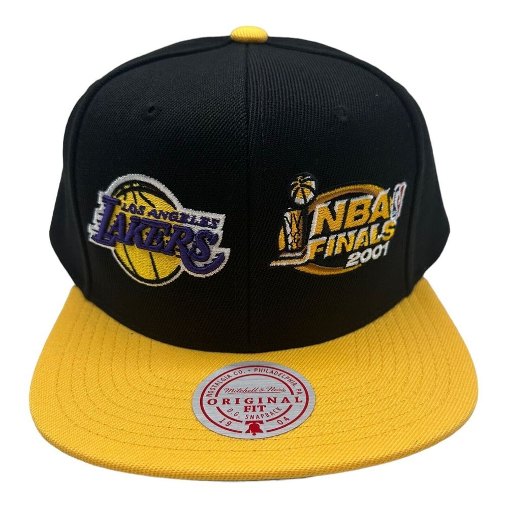 NWT Mitchell & Ness Los Angeles Lakers 2001 NBA Finals Snapback Hat Cap Black